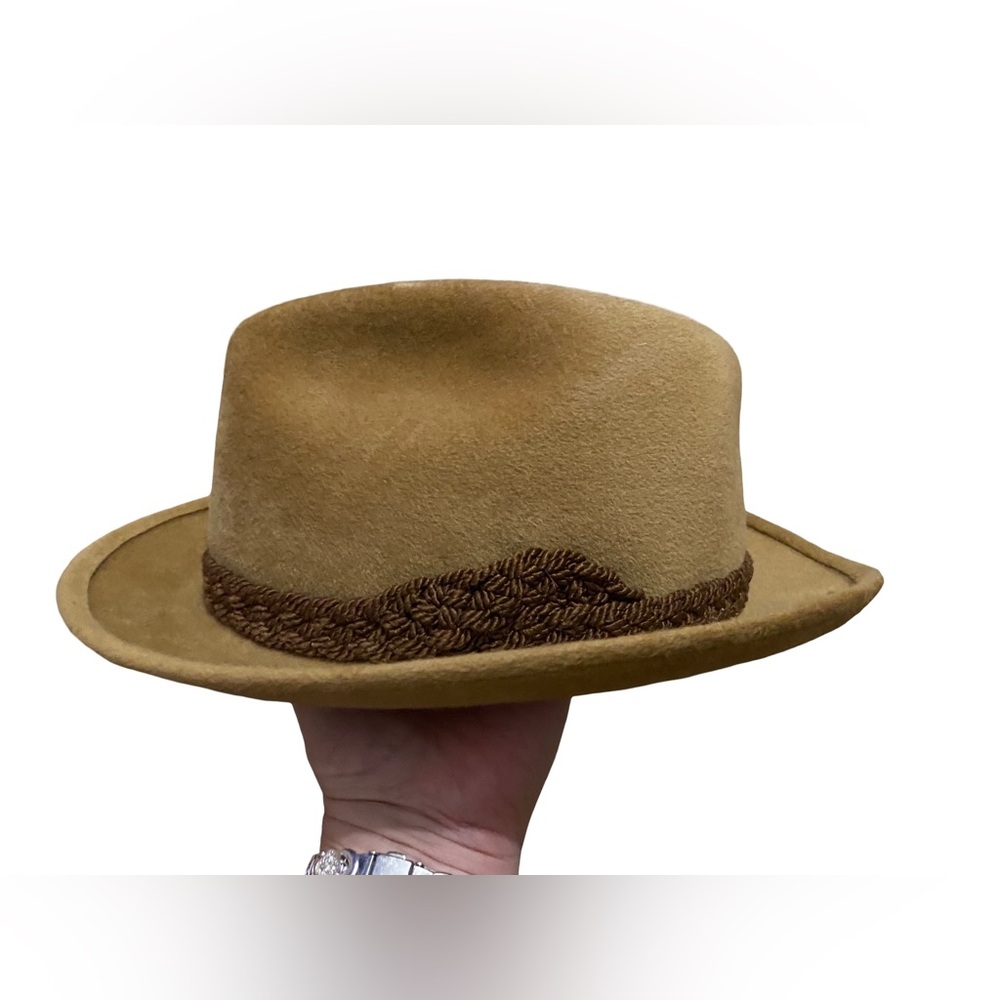 Vintage Stetson "The Sovereign" Tan/Camel Fur-Felt Fedora Size 7 1/8